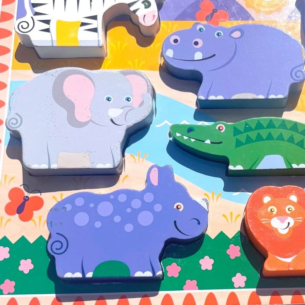 Melissa & Doug Safari Wooden Chunky Puzzle Kids One Size Multicolor Animals